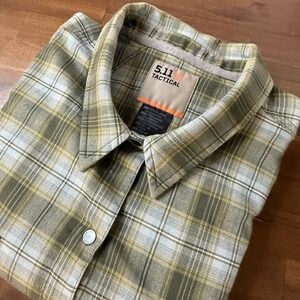 5.11 Tactical Womens XL Plaid Long Sleeve Button Down‎ Shirt Outdoor Workwear